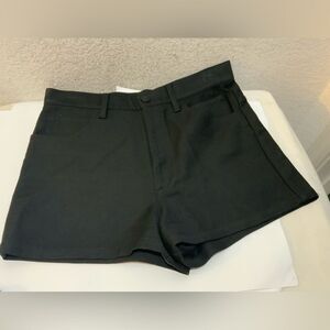 HELMUT LANG Black Button Waistband High Rise  Shorts size 4